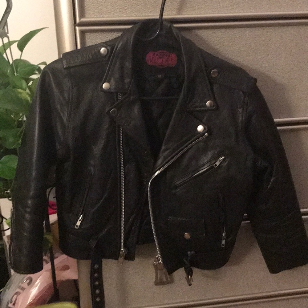 Cropped leather Jacket fr Trash and Vaudeville NYC
